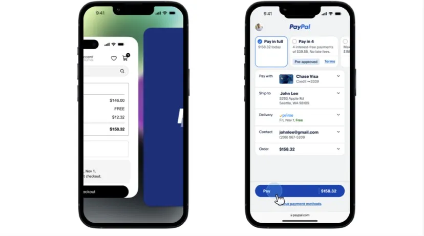 Buy with Prime checkout with PayPal on mobile