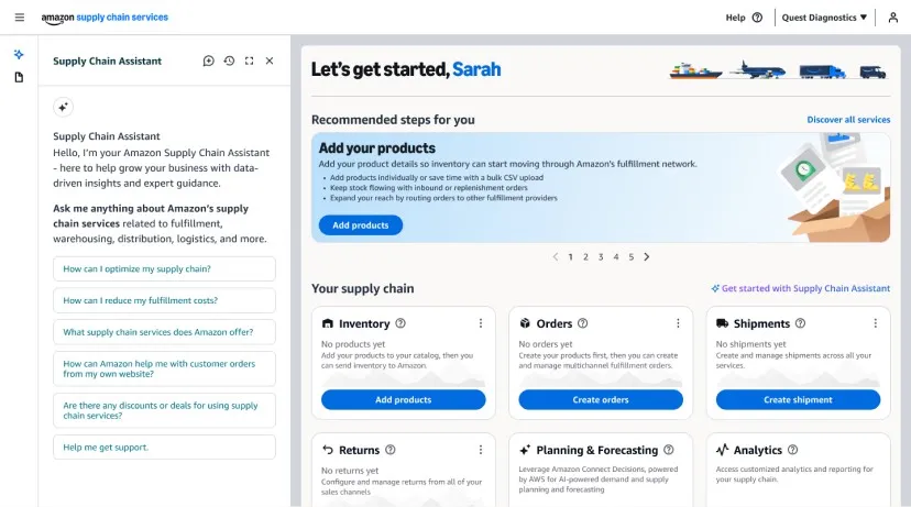 Supply chain console: Let’s get started, with the Supply Chain Assistant