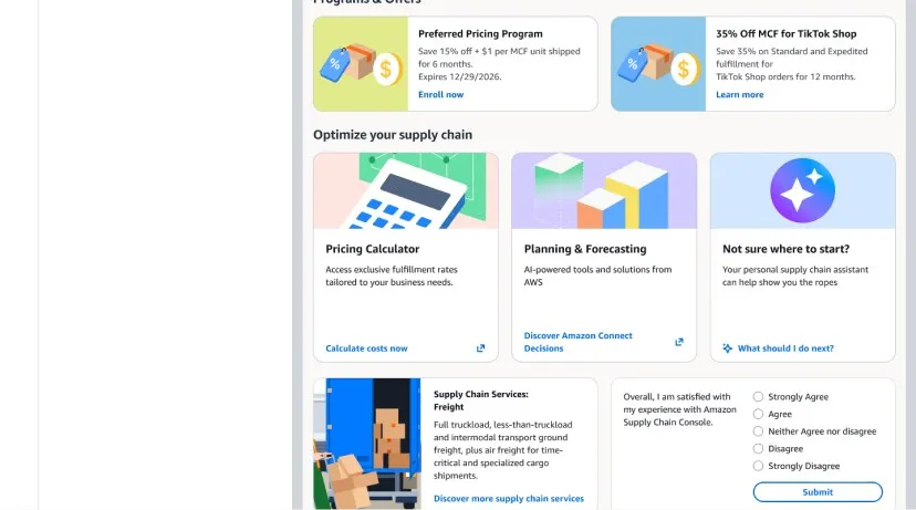 Supply chain console: programs, offers and planning tools